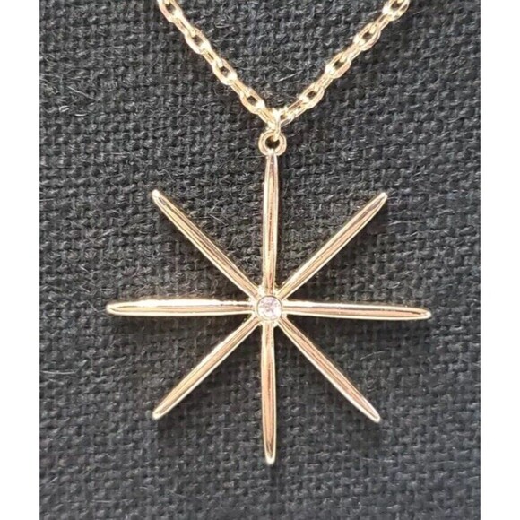 ETTIKA NECKLACE GOLDEN CRYSTAL STAR PENDANT  North Star Sparkle Adjustable New - Picture 2 of 6